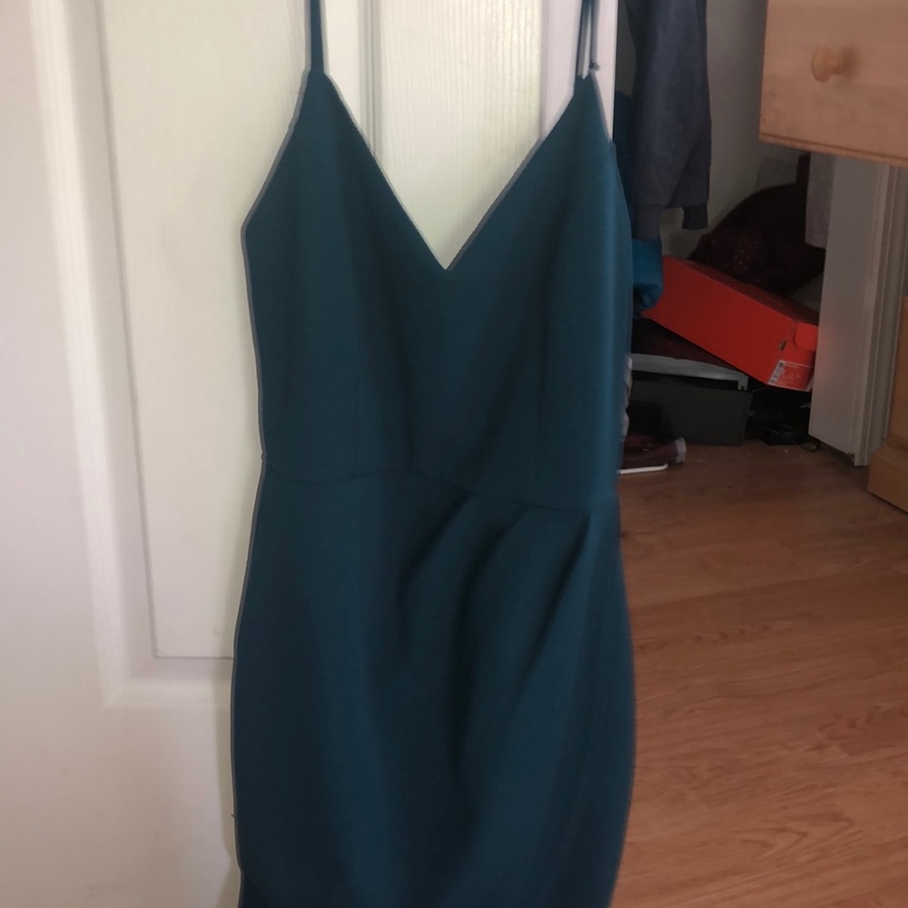 dark blue/green cocktail dress